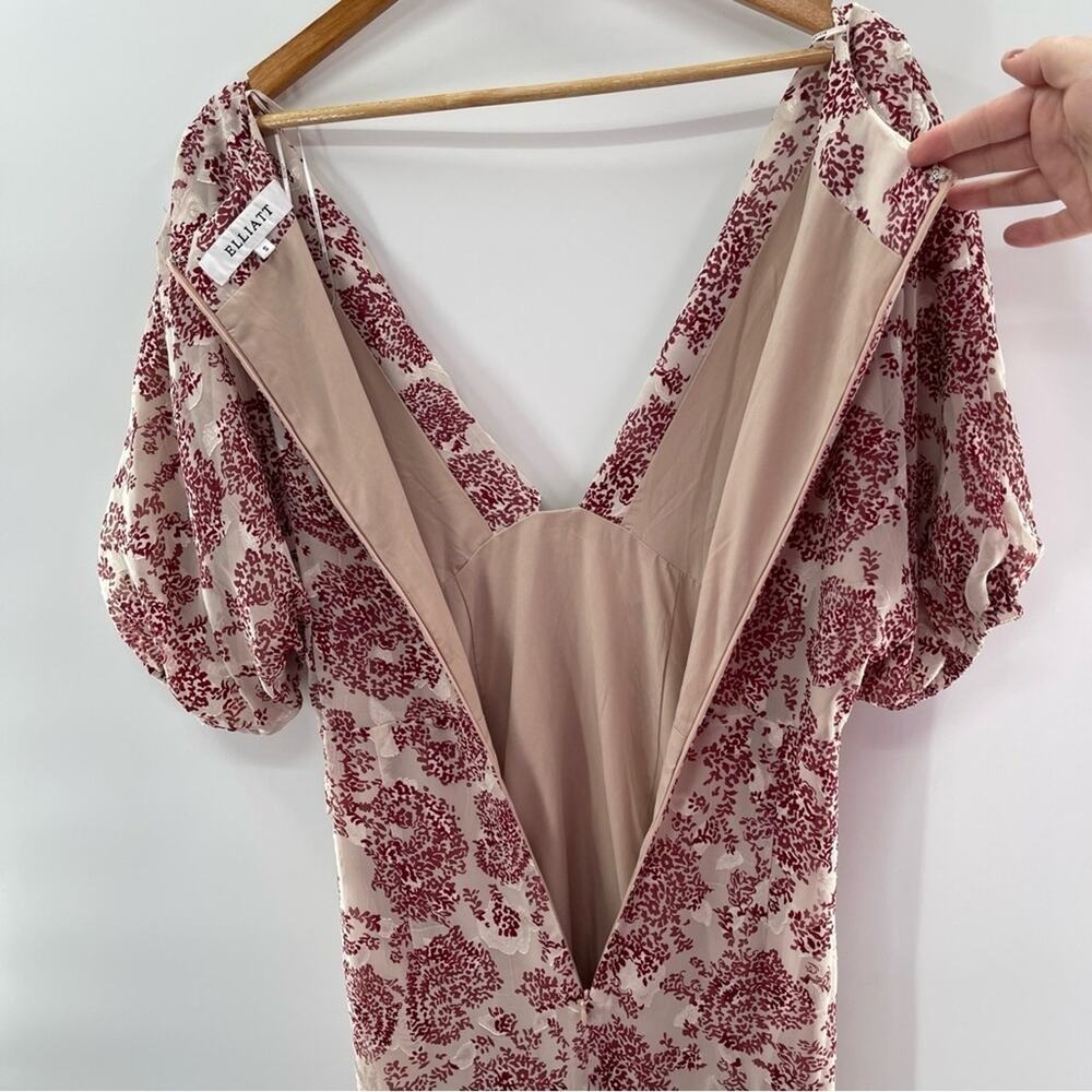 Revolve Elliatt Iridescent Sheath V-Neck Puff Sleeve Cocktail Dress Size Small - Picture 14 of 16